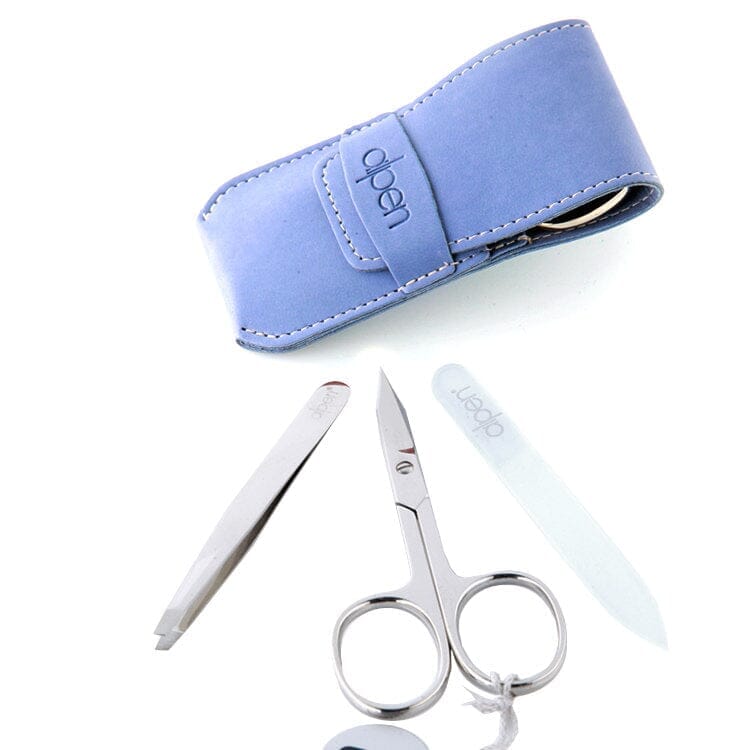 Alpen 3-Piece Manicure Set with Leather Flap Case, Premium Manicure Set Alpen