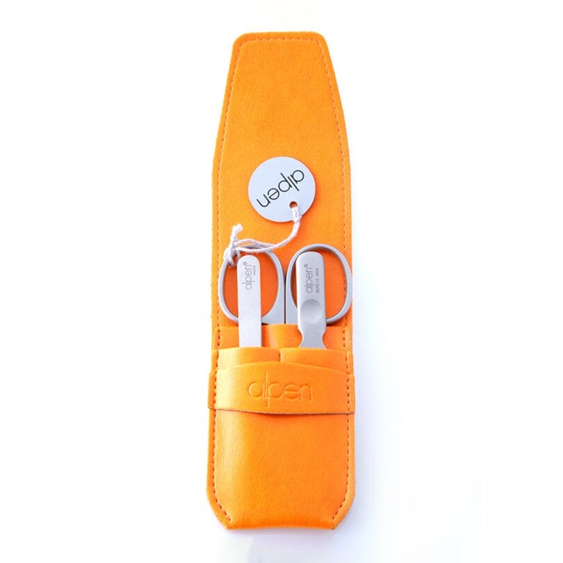 Alpen 3-Piece Manicure Set with Leather Flap Case Manicure Set Alpen Orange