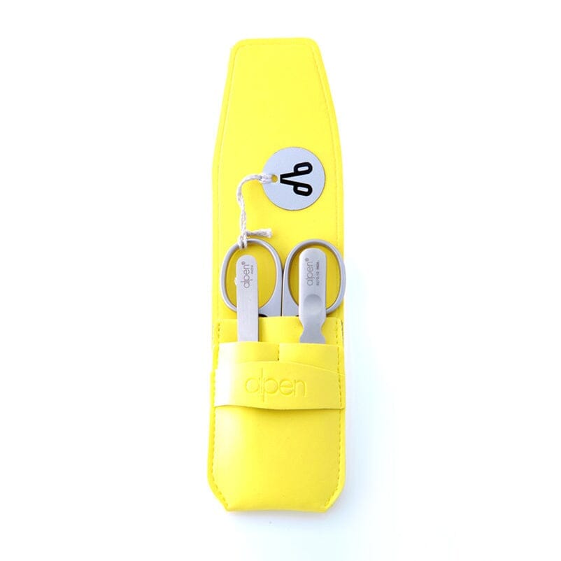 Alpen 3-Piece Manicure Set with Leather Flap Case Manicure Set Alpen Yellow