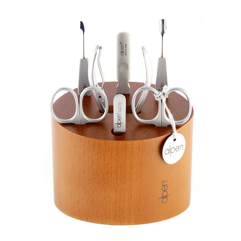 Alpen Manicure 8-Piece Set with Wood Holder Manicure Set Alpen