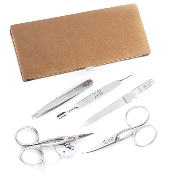 Alpen 5-Piece Manicure Set with Leather Case Manicure Set Alpen