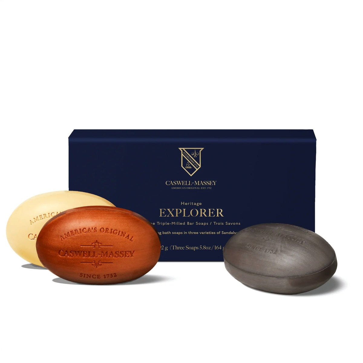 Caswell-Massey Sandalwood Explorer Three Soap Set Body Soap Caswell-Massey