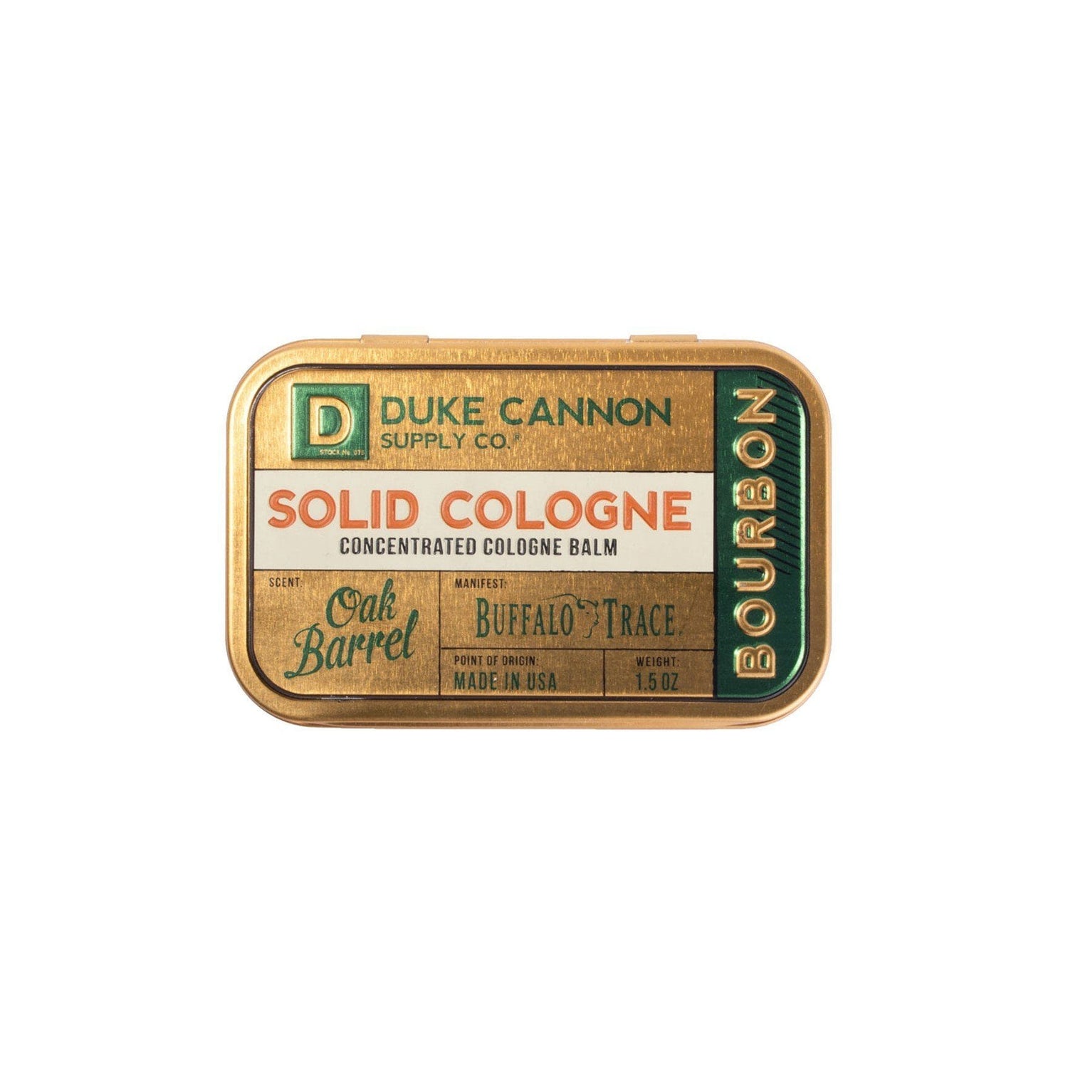 Duke Cannon Supply Co. Solid Cologne Fragrance for Men Duke Cannon Supply Co Bourbon - Oak Barrel
