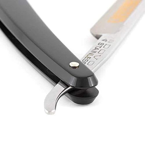 DOVO Inox Straight Razor 3/8”, Black Handle Straight Razor DOVO