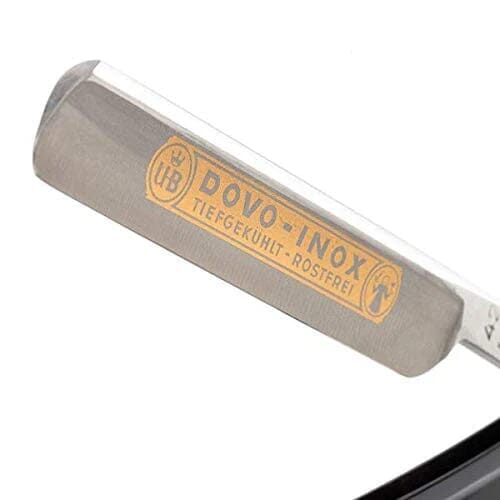 DOVO Inox Straight Razor 3/8”, Black Handle Straight Razor DOVO