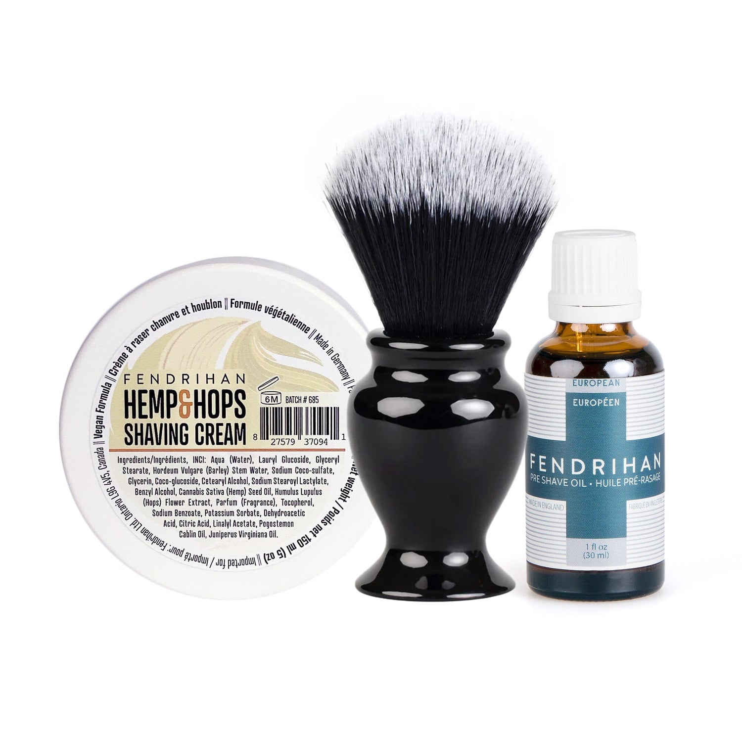 Fendrihan Pre-Shave Oil, Shaving Cream and Shaving Brush Set, Save $15 Shaving Kit Fendrihan Hemp & Hops Euro