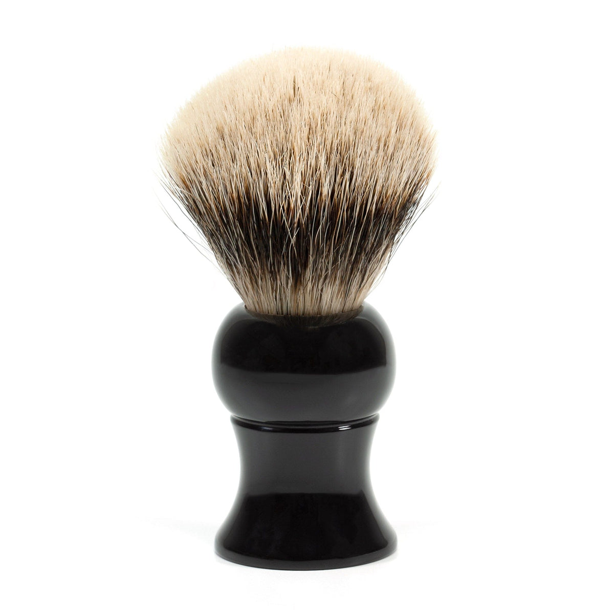 Fendrihan 2-Band Silvertip Badger Shaving Brush, Black Handle Badger Bristles Shaving Brush Fendrihan