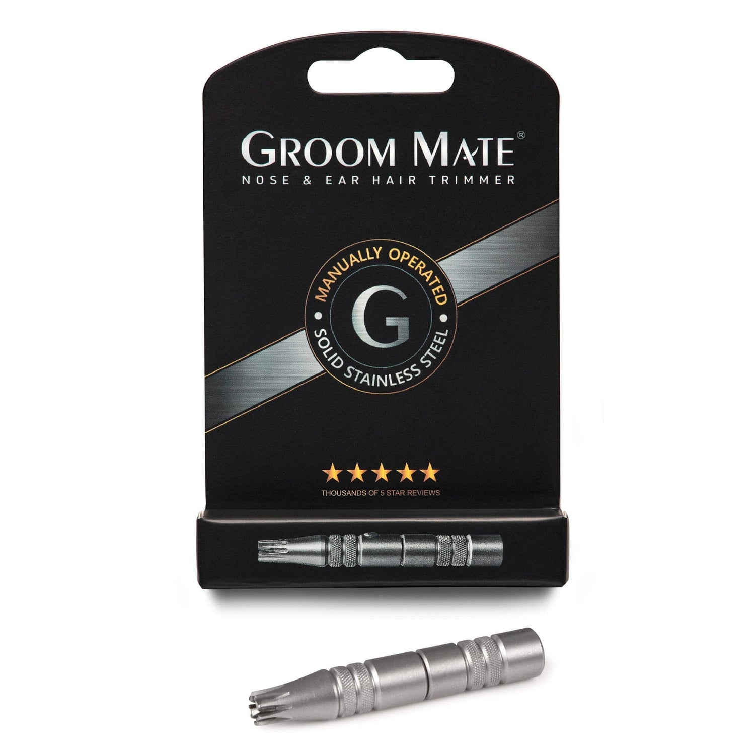 Groom Mate Nose & Ear Hair Trimmer, Manually Operated Nose Hair Trimmer Groom Mate