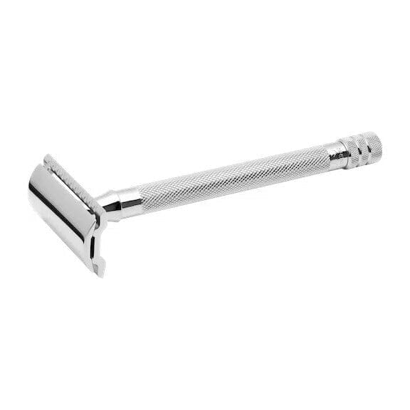 Merkur Unisex Long Handle Double Edge Safety Razor with 10 Blades Double Edge Safety Razor Merkur