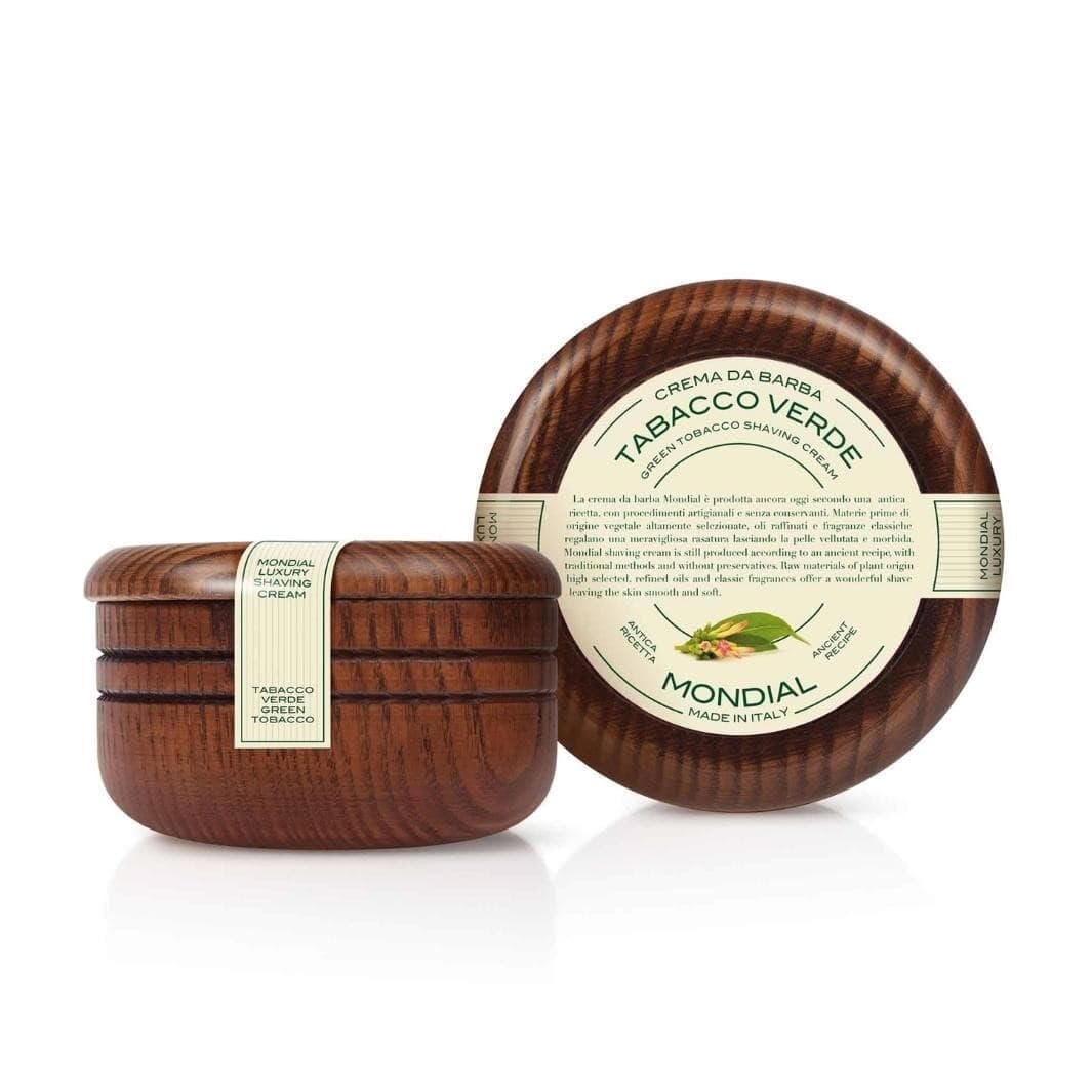 tobacco shaving cream Mondial Green Tobacco Shaving Cream in Wood Bowl