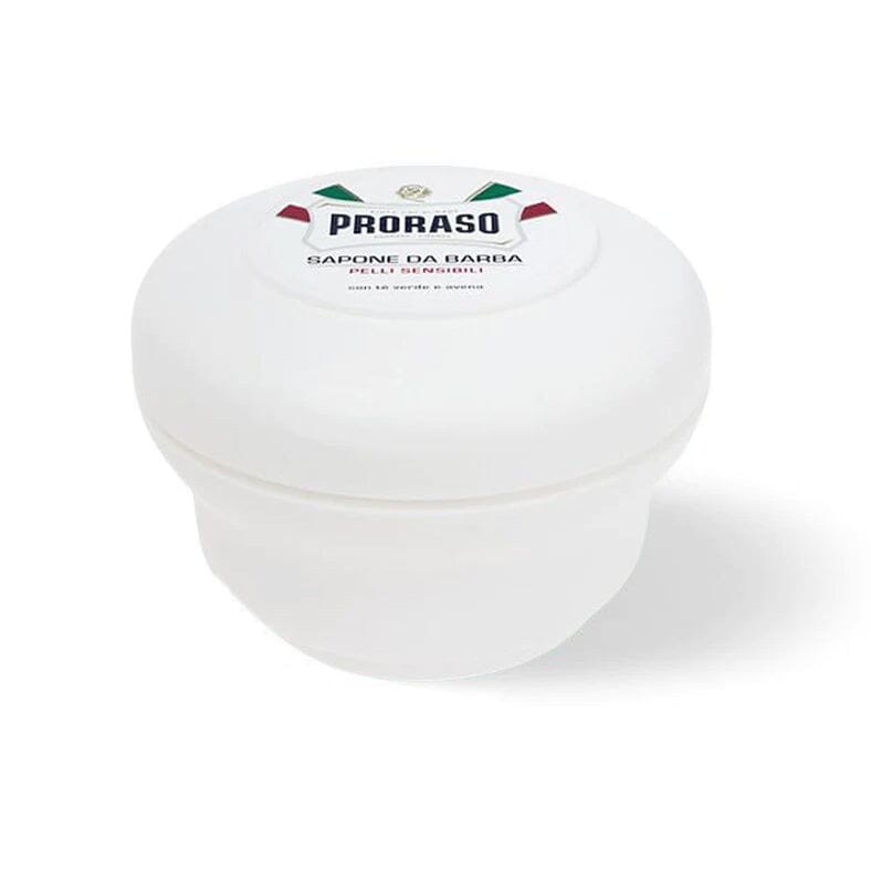 Proraso White Shaving Soap for Sensitive Skin with Green Tea and Oatmeal Shaving Soap Proraso