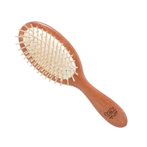 TEK Oval Mahogany Wood Pneumatic Hair Brush with Short  display picture 3