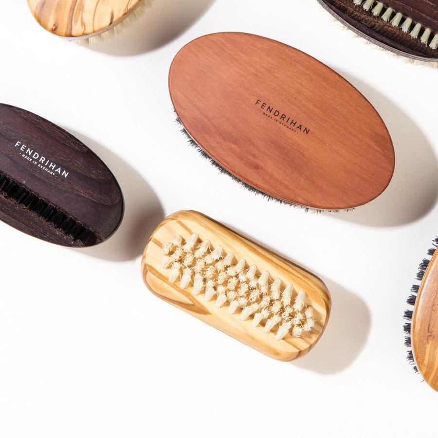 Olive Wood Hand and Nail Brush with Pure Natural Bristles - Made in Germany Nail Brush Fendrihan