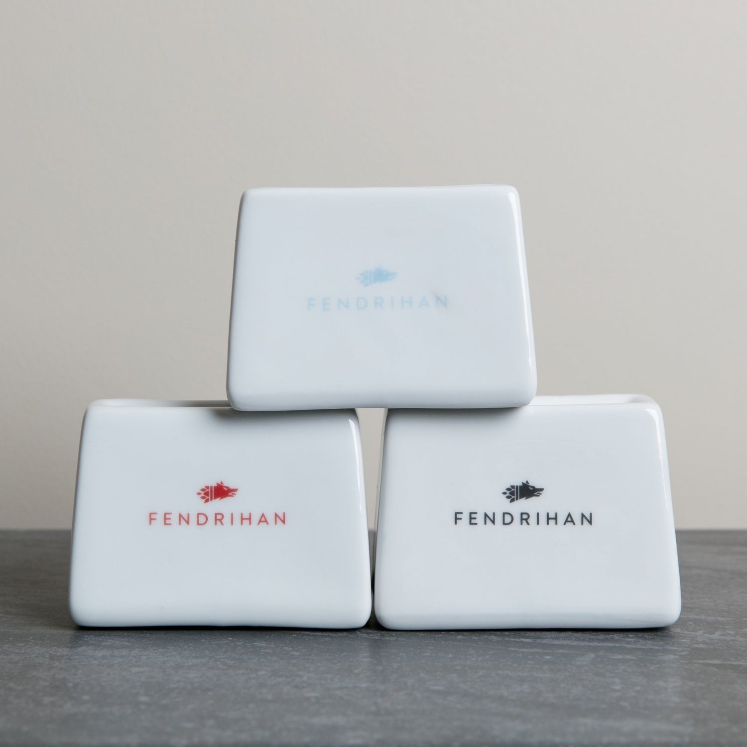 Fendrihan Porcelain Rectangular Blade Bank Razor Blades Disposal Case Fendrihan