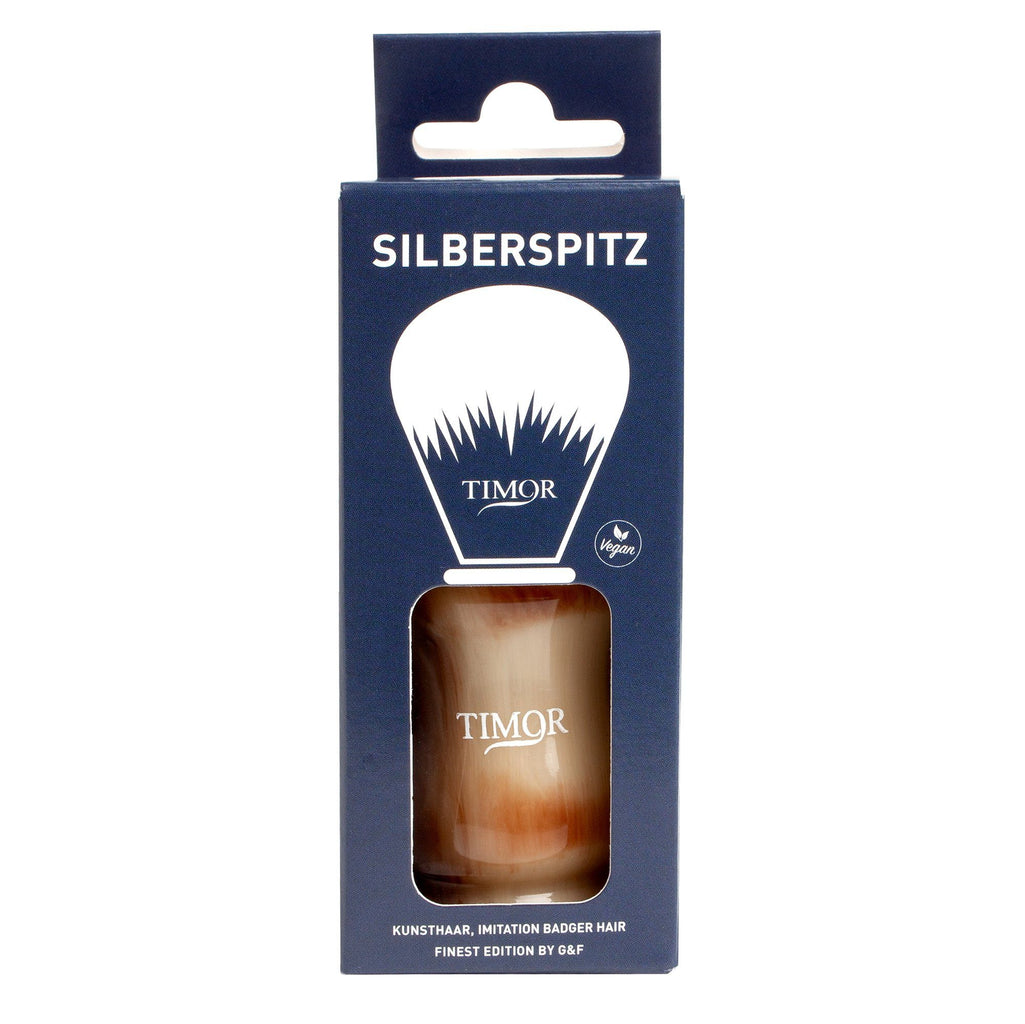 Timor Silberspitz Synthetic Silvertip Shaving Brush, Faux Horn Handle Synthetic Bristles Shaving Brush Timor 