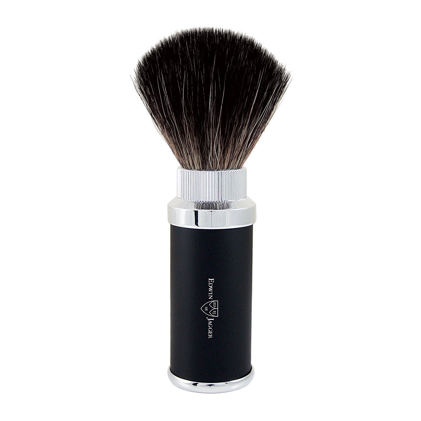 Edwin Jagger Travel Shaving Brush, Black Synthetic Fibre Synthetic Bristles Shaving Brush Edwin Jagger