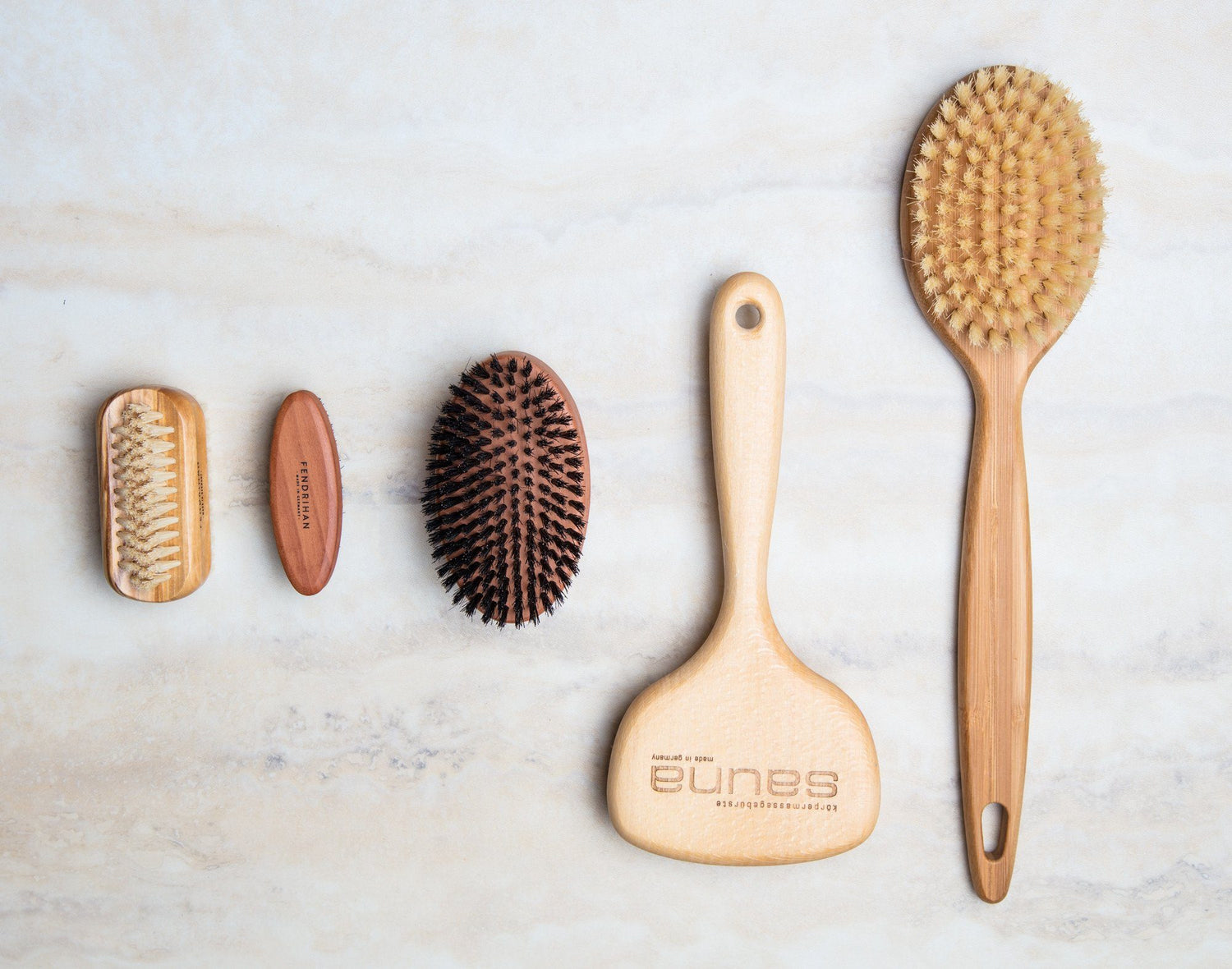 Men's Pearwood Military Hairbrush with Pure Soft or Wild Boar Bristles - Made in Germany Hair Brush Fendrihan