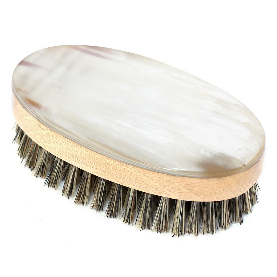 Abbeyhorn Ox Horn, Wood and Natural Bristle Oval Hair Brush Hair Brush Abbeyhorn