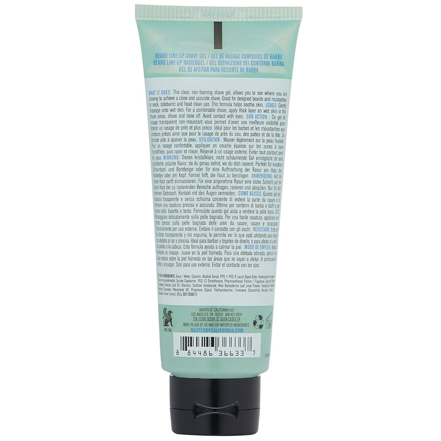 Baxter of California Beard Line-Up Shave Gel Shaving Cream Baxter of California