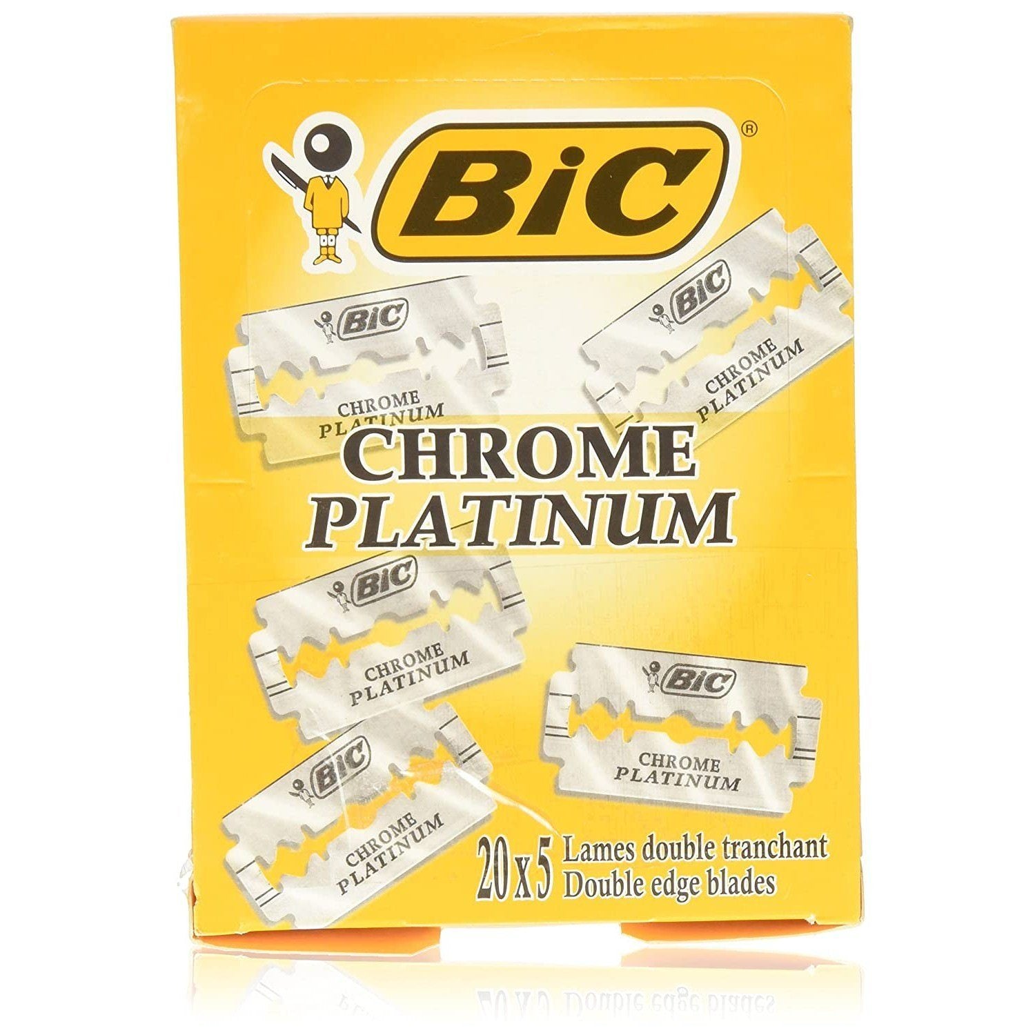 BIC Chrome Platinum Double-Edge Safety Razor Blades Razor Blades Other 100 Blade Pack