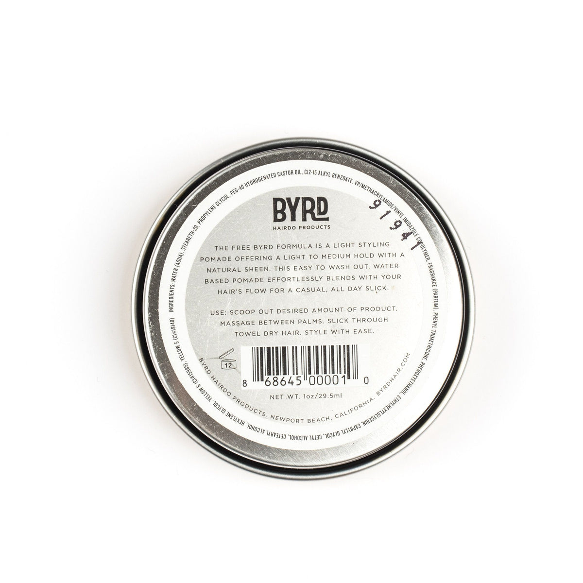 BYRD Light Pomade, The Free Byrd Hair Pomade BYRD
