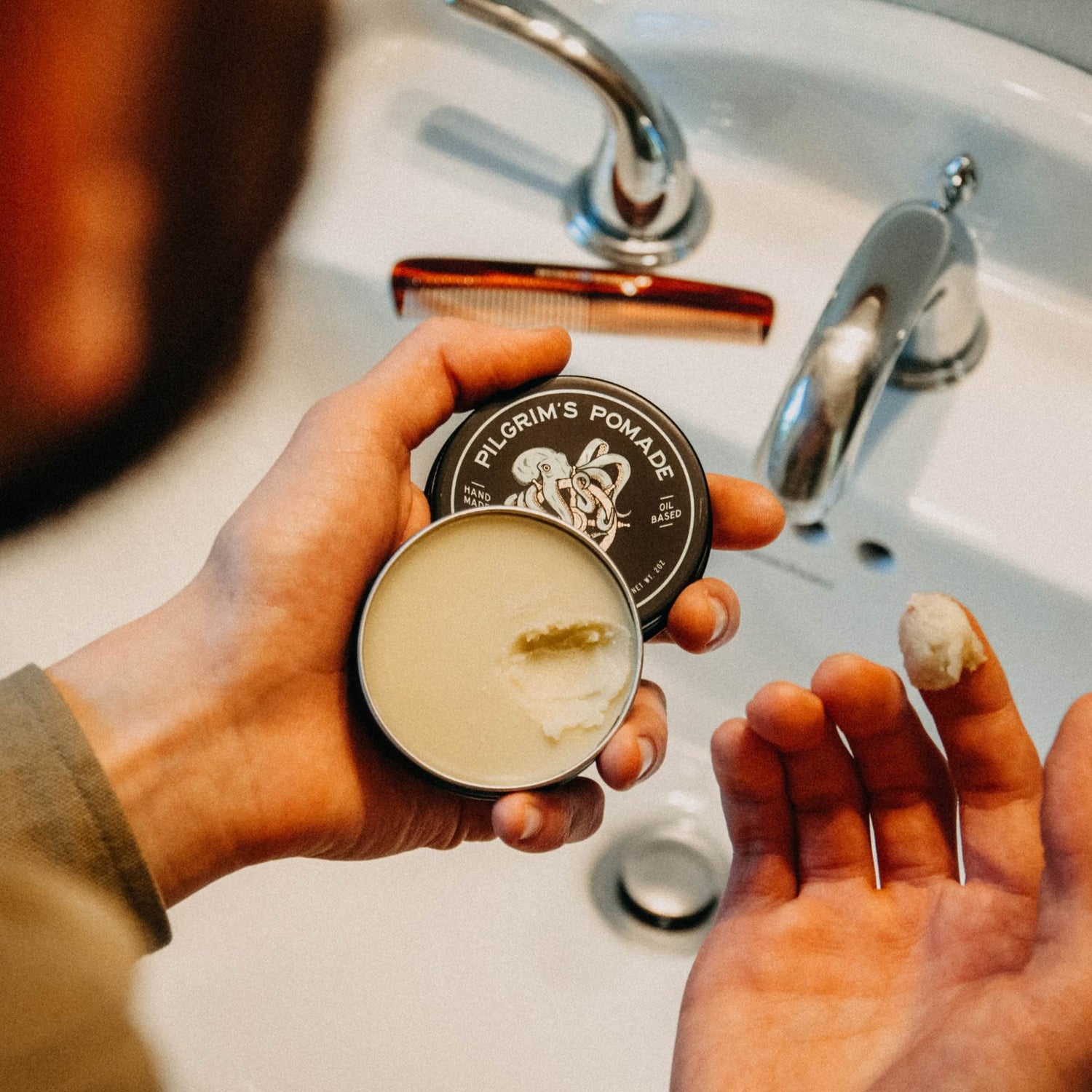 Brooklyn Grooming Pilgrim's Vegan Pomade, Unscented Hair Pomade Brooklyn Grooming Co