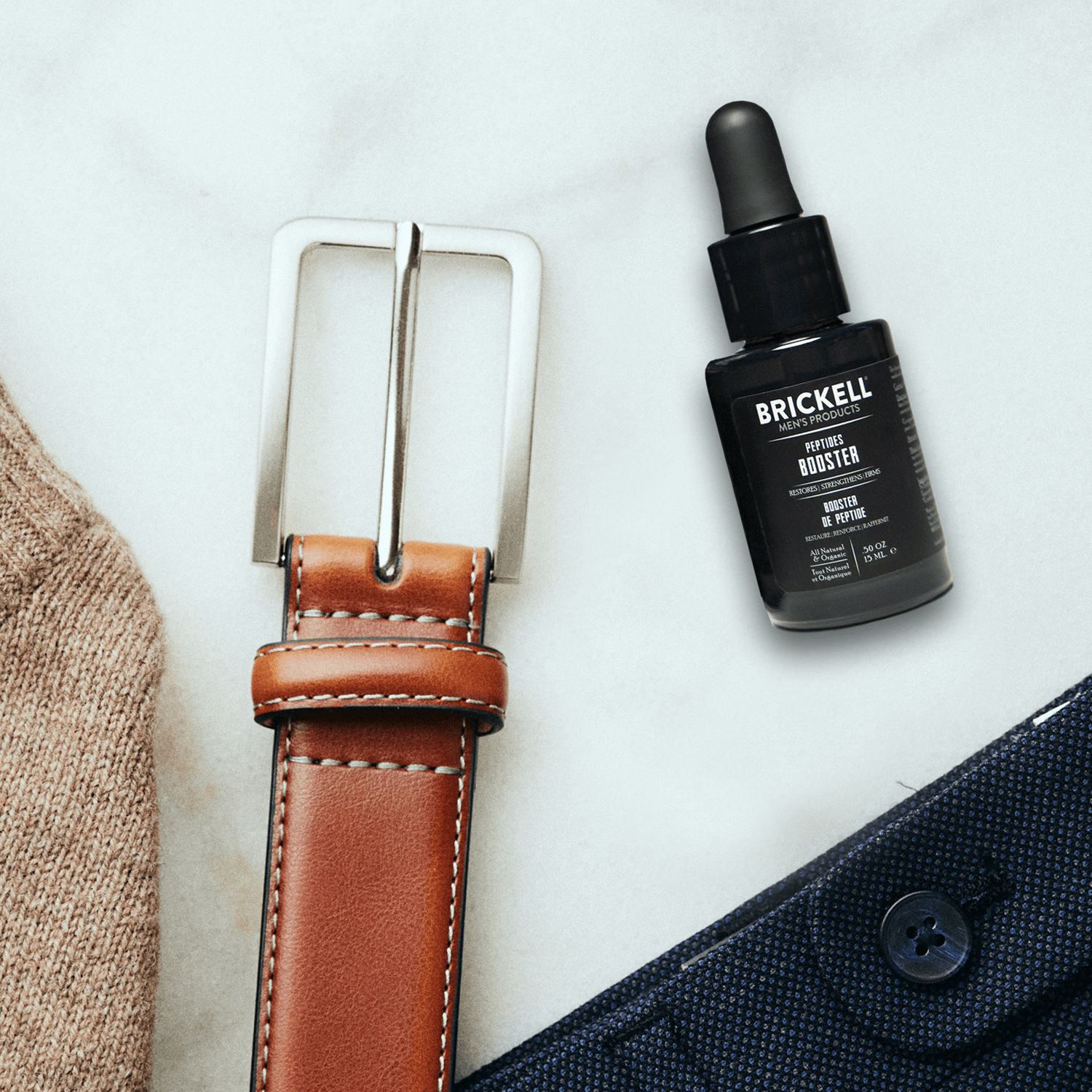 Brickell Protein Peptides Booster for Men Face Moisturizer and Toner Brickell