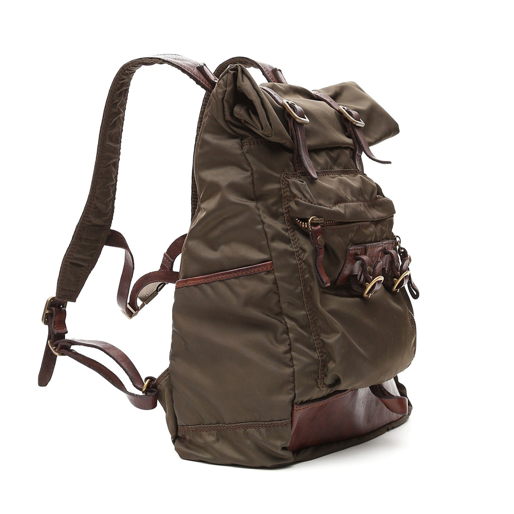 Campomaggi C0040 Military Backpack, Leather and Nylon Backpack Campomaggi 