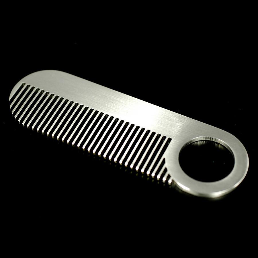 Chicago Comb Co. Model No. 2 Stainless Steel Beard and Mustache Comb Comb Chicago Comb Co Mirror 