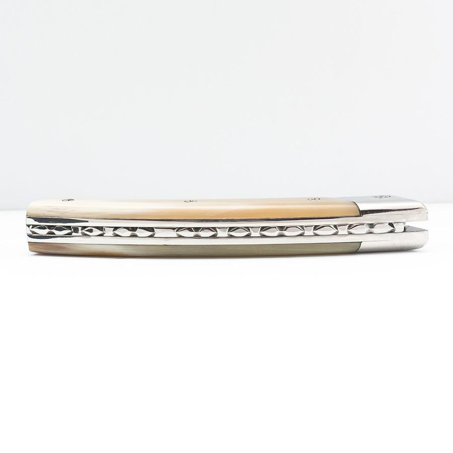 Claude Dozorme RLT 693 Le Thiers Hand-Decorated Folding Pocket Knife, Light Horn Pocket Knife Claude Dozorme