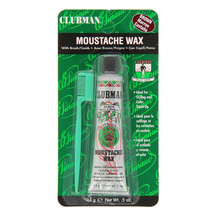 Clubman Mustache (Moustache) Wax Moustache Wax Clubman Brown