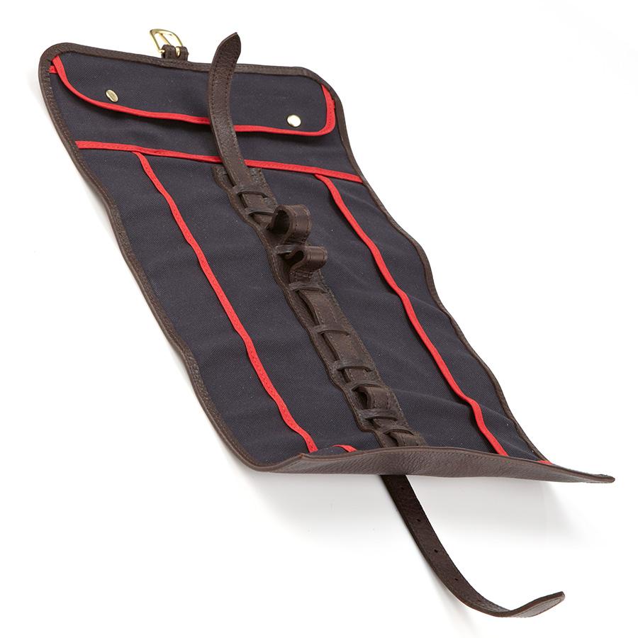 Daines & Hathaway Utility Roll, Krypton Brown Leather Grooming Travel Case Daines & Hathaway Navy