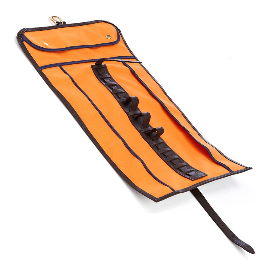 Daines & Hathaway Utility Roll, Krypton Brown Leather Grooming Travel Case Daines & Hathaway Orange