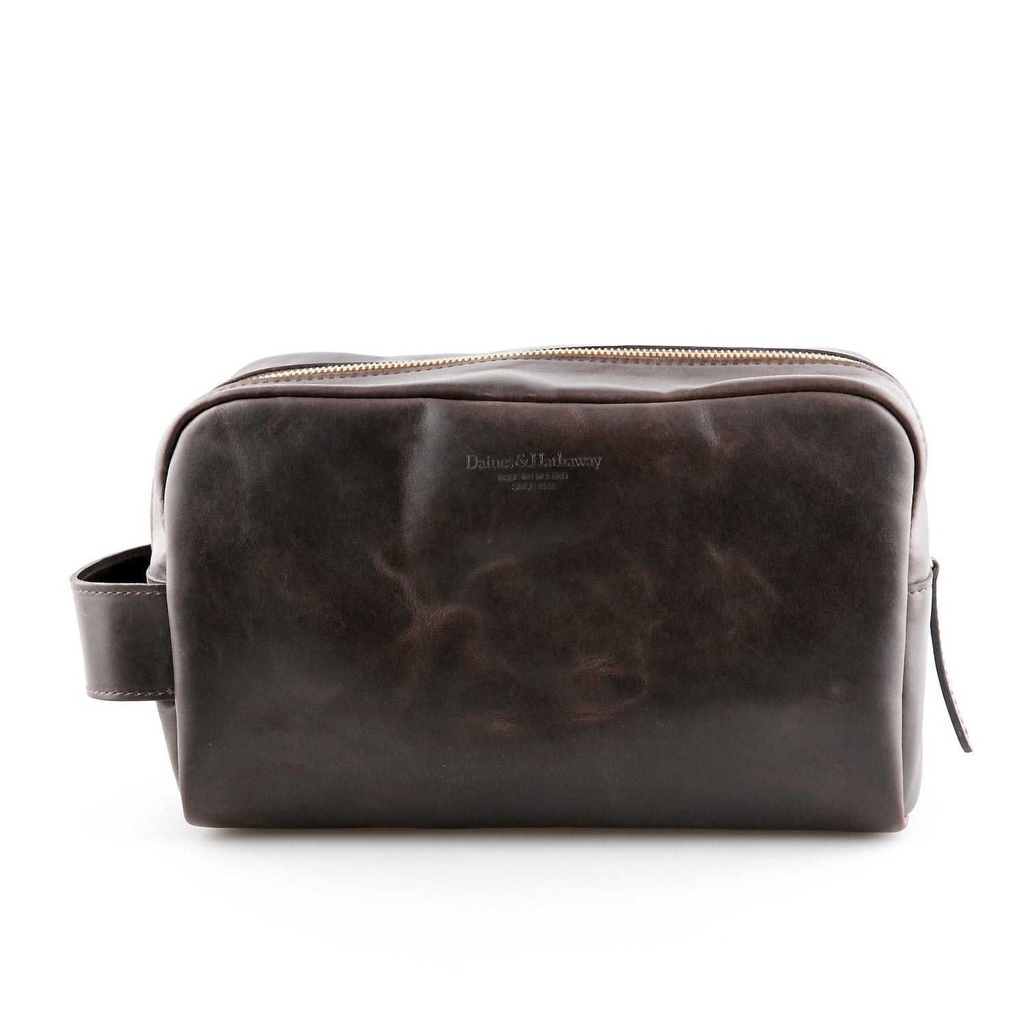 Daines & Hathaway Dopp Kit, Brooklyn Leather Grooming Travel Case Daines & Hathaway Gunsmoke