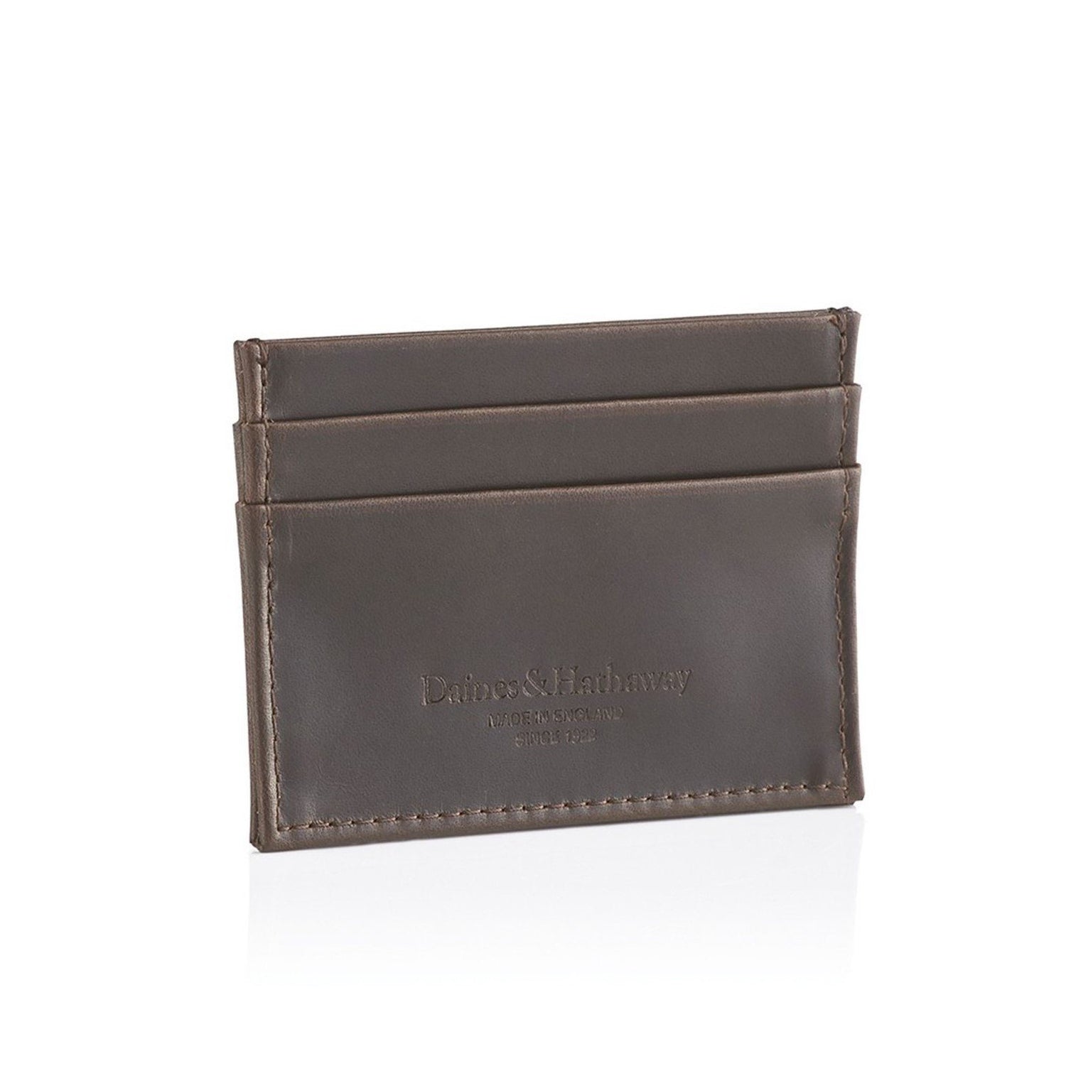 Daines & Hathaway Double Card Case, Brooklyn Gunsmoke Leather Wallet Daines & Hathaway