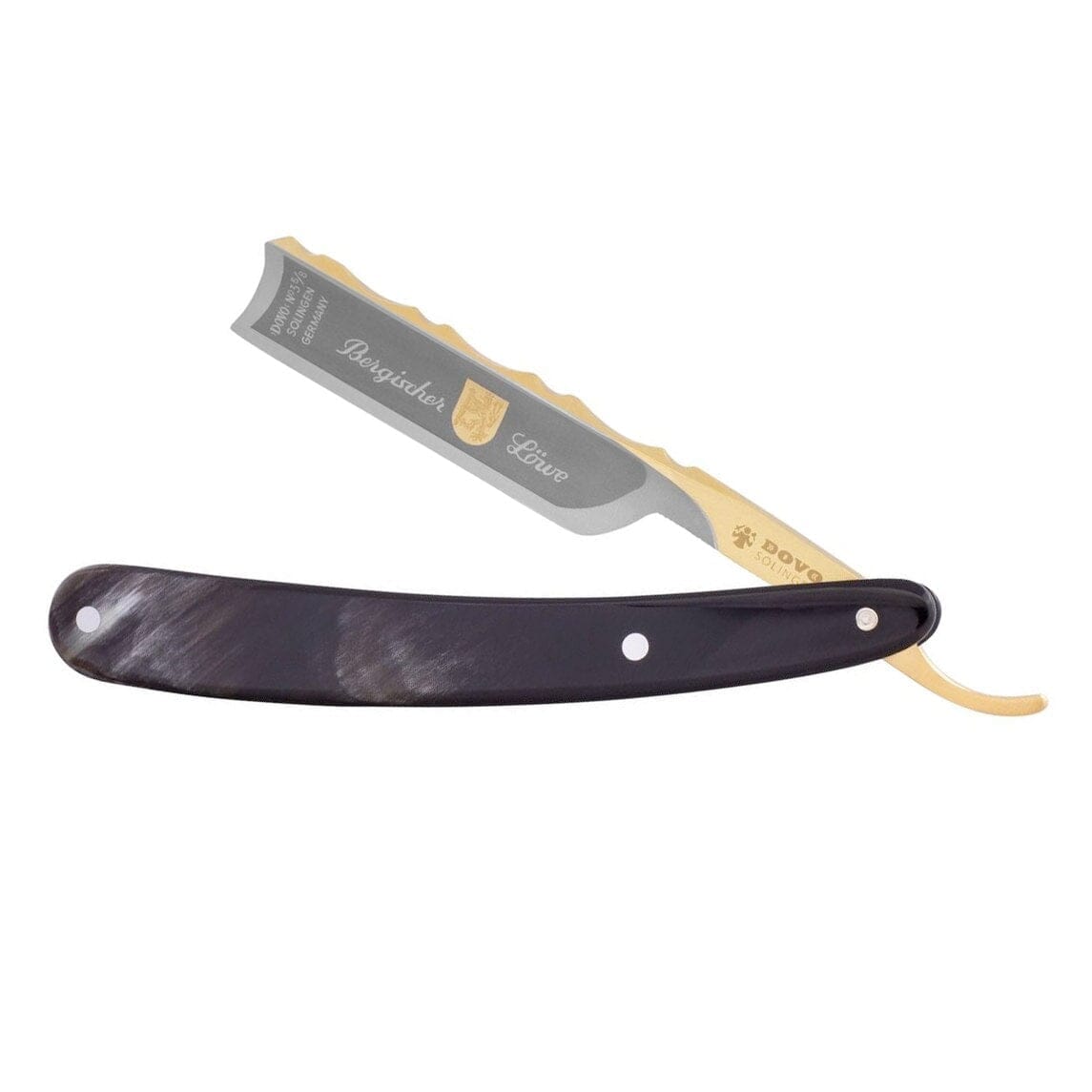DOVO “Bergischer Löwe” Spanish Point Straight Razor 5/8”, Horn Scales Straight Razor DOVO