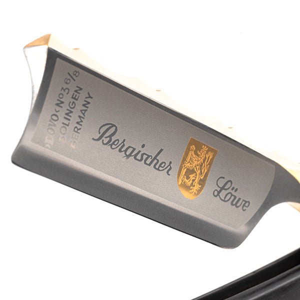 DOVO “Bergischer Löwe” Spanish Point Straight Razor 6/8”, Ebony Wood Scales Straight Razor DOVO