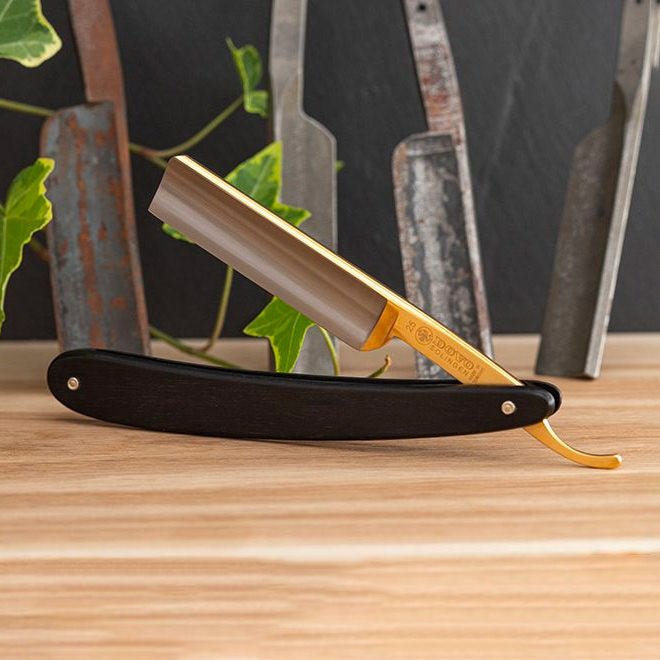 DOVO Apex Straight Razor 5/8”, Ebony Wood Scales Straight Razor DOVO