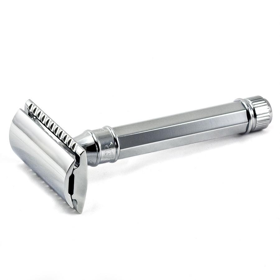Edwin Jagger Classic Safety Razor, Chrome Octagonal Handle Double Edge Safety Razor Edwin Jagger