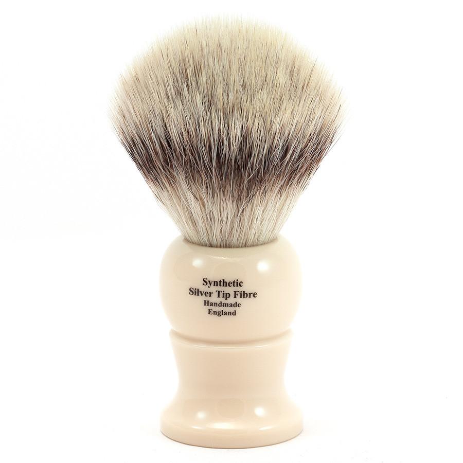 Edwin Jagger Synthetic Silvertip Fibre Handmade English Shaving Brush in Ivory, Large Synthetic Bristles Shaving Brush Edwin Jagger