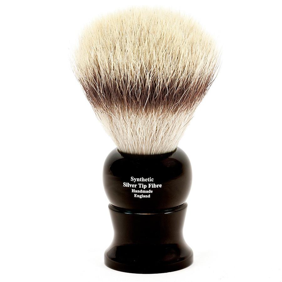 Edwin Jagger Synthetic Silvertip Fibre Handmade English Shaving Brush in Ebony, Extra Large Synthetic Bristles Shaving Brush Edwin Jagger