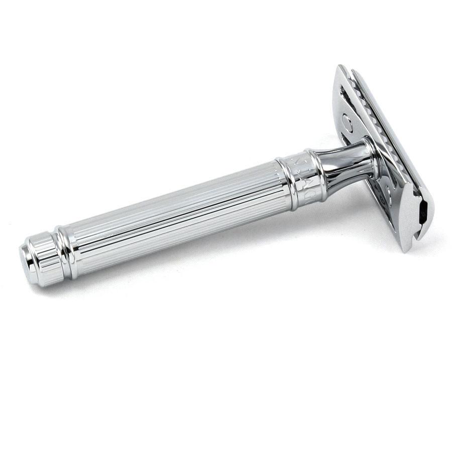 Edwin Jagger DE89L Classic Double-Edge Safety Razor, Lined Chrome Plating Double Edge Safety Razor Edwin Jagger