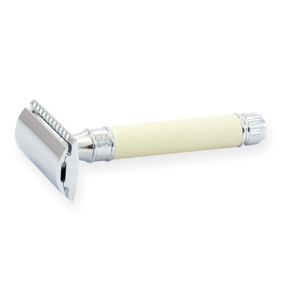Edwin Jagger Classic Double Edge Safety Razor, Rubber Coated Handle Double Edge Safety Razor Edwin Jagger Ivory