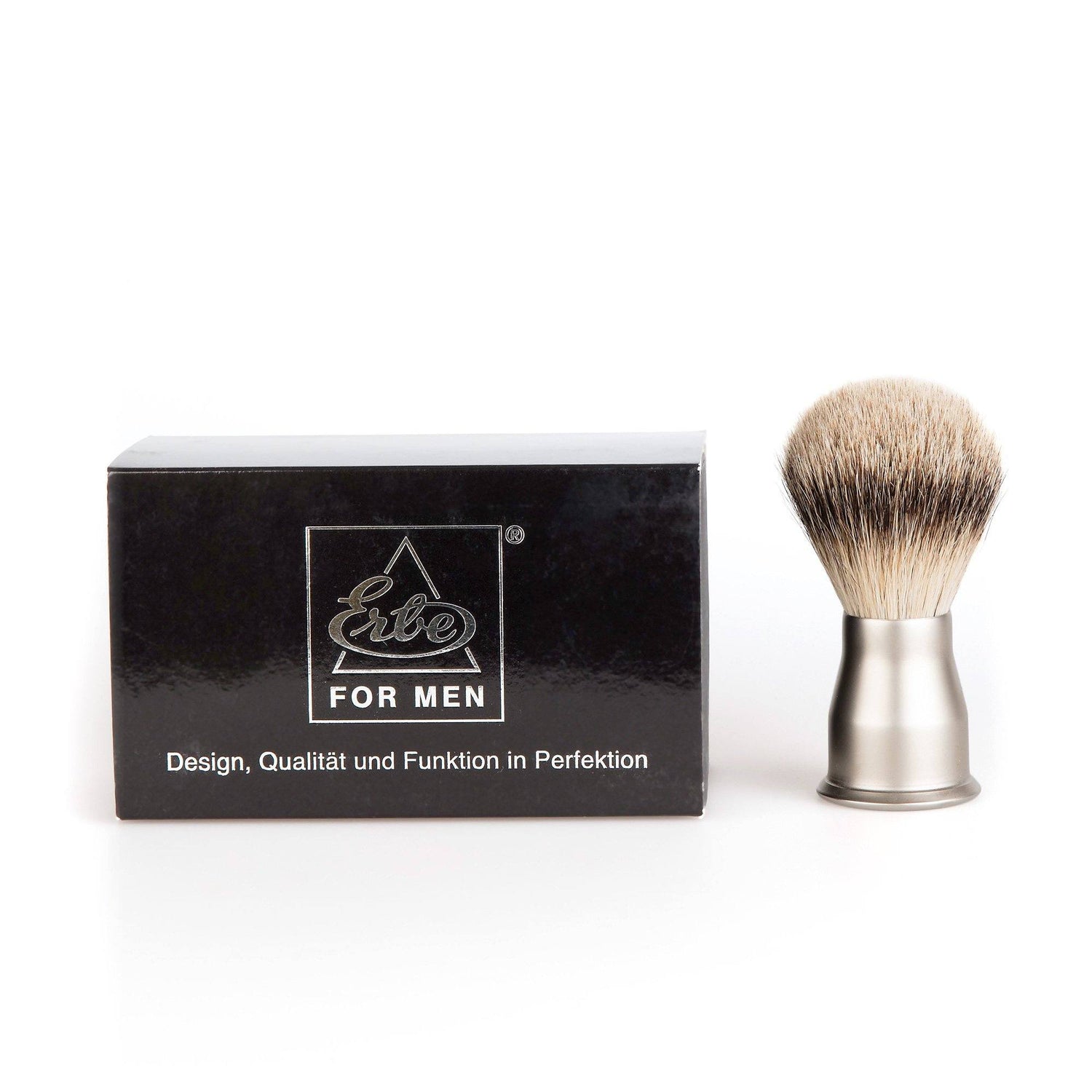 Erbe Solingen Silvertip Shaving Brush, Matte Handle Badger Bristles Shaving Brush Erbe Solingen