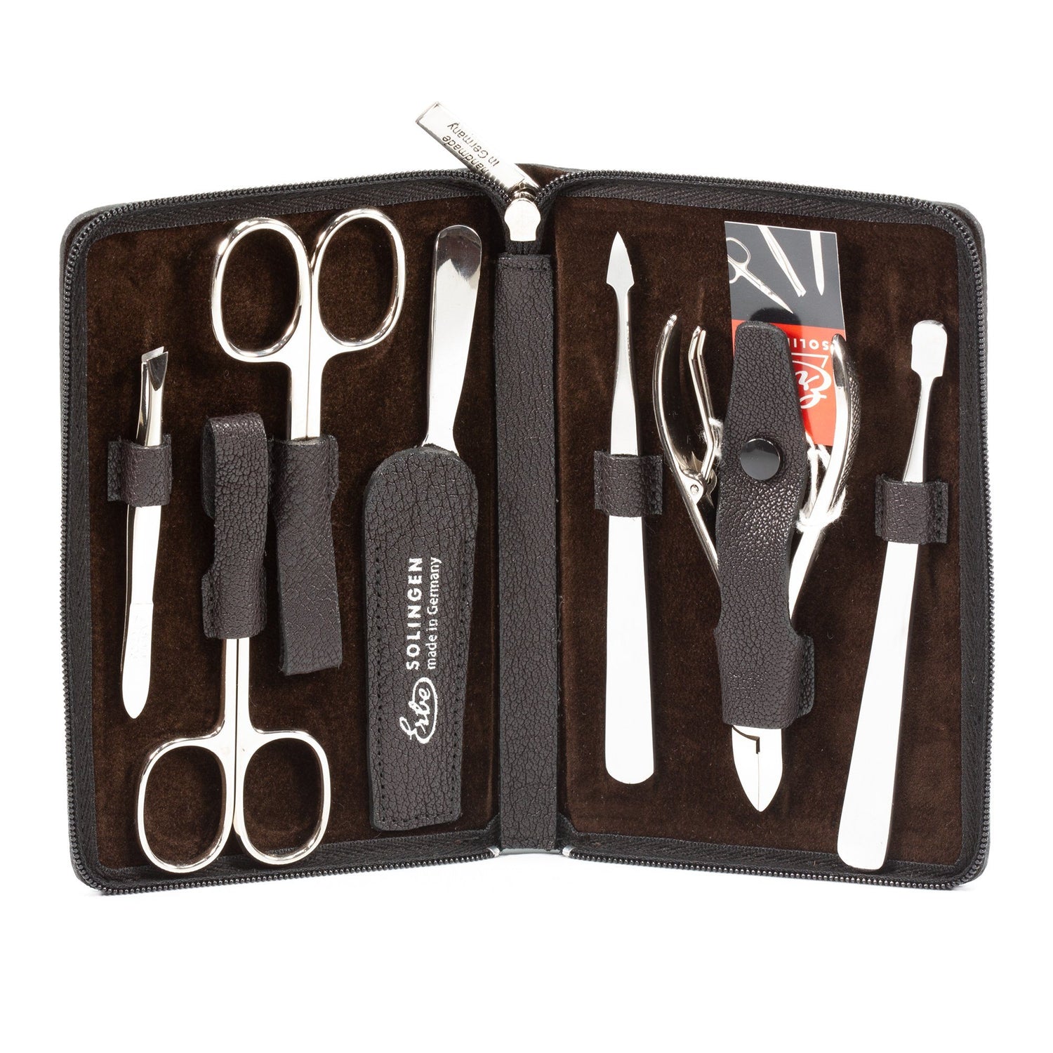 Erbe Solingen 7-Piece Manicure Set, Water Buffalo Leather Zip Case Manicure Set Erbe Solingen