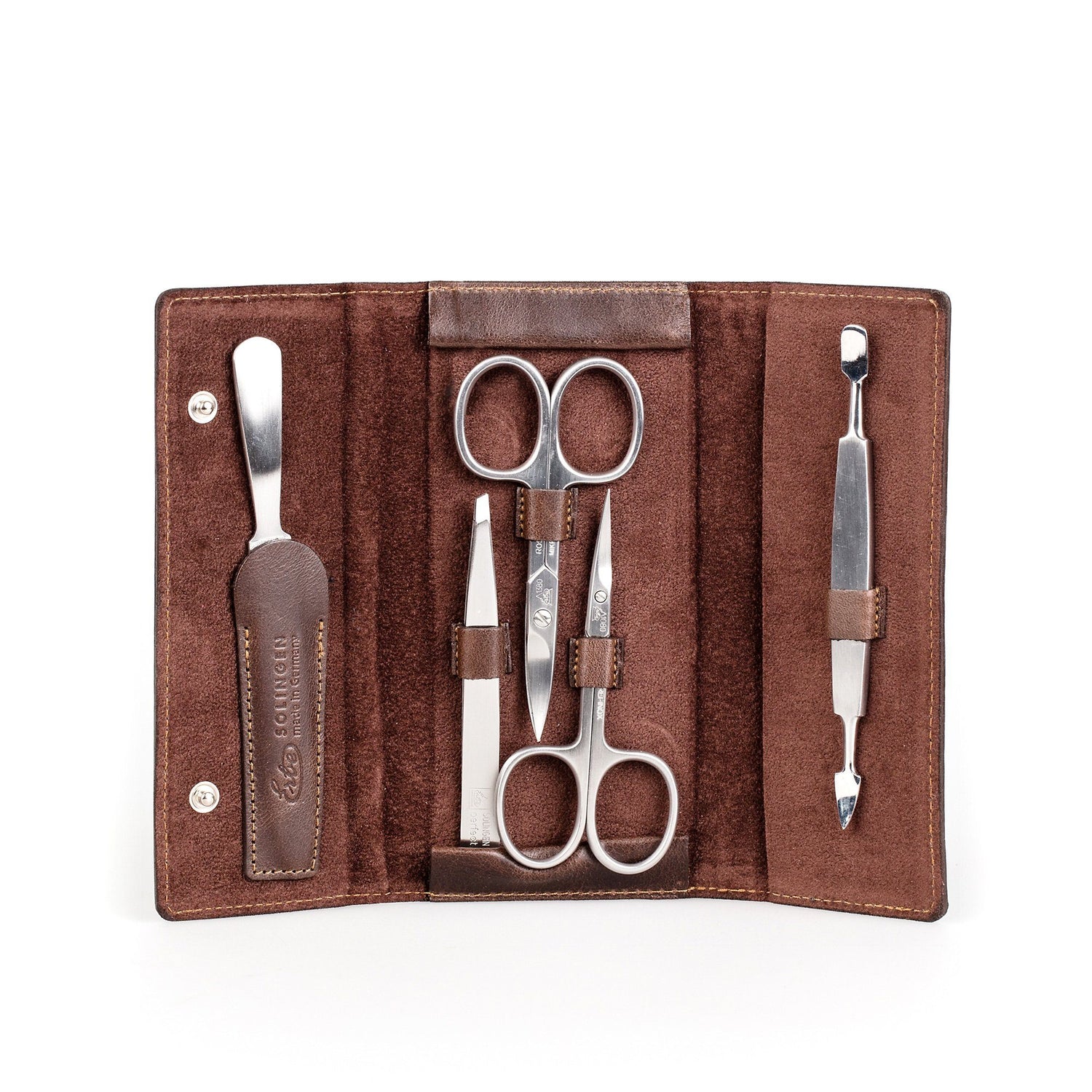 Erbe Solingen 5-Piece Manicure Set, Antique Leather Snap Case Manicure Set Erbe Solingen
