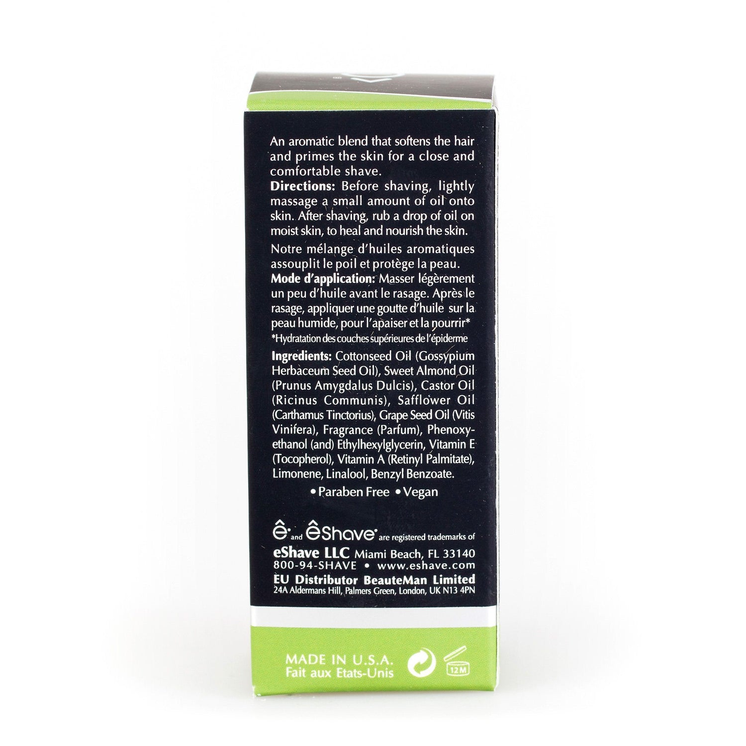 eShave Pre-Shave Oil, White Tea Pre Shave eShave