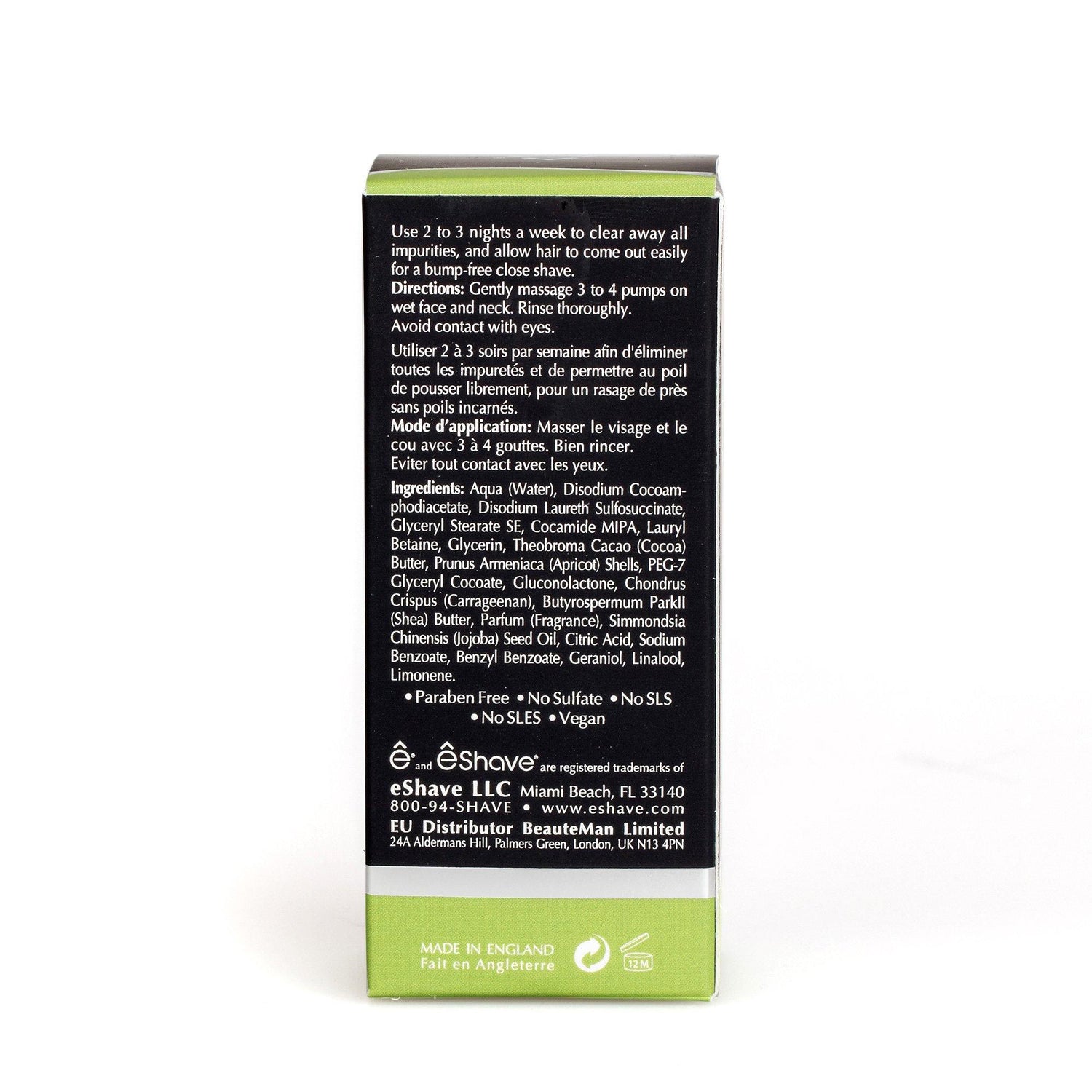 eShave Face Scrub, White Tea Men's Grooming Cream eShave
