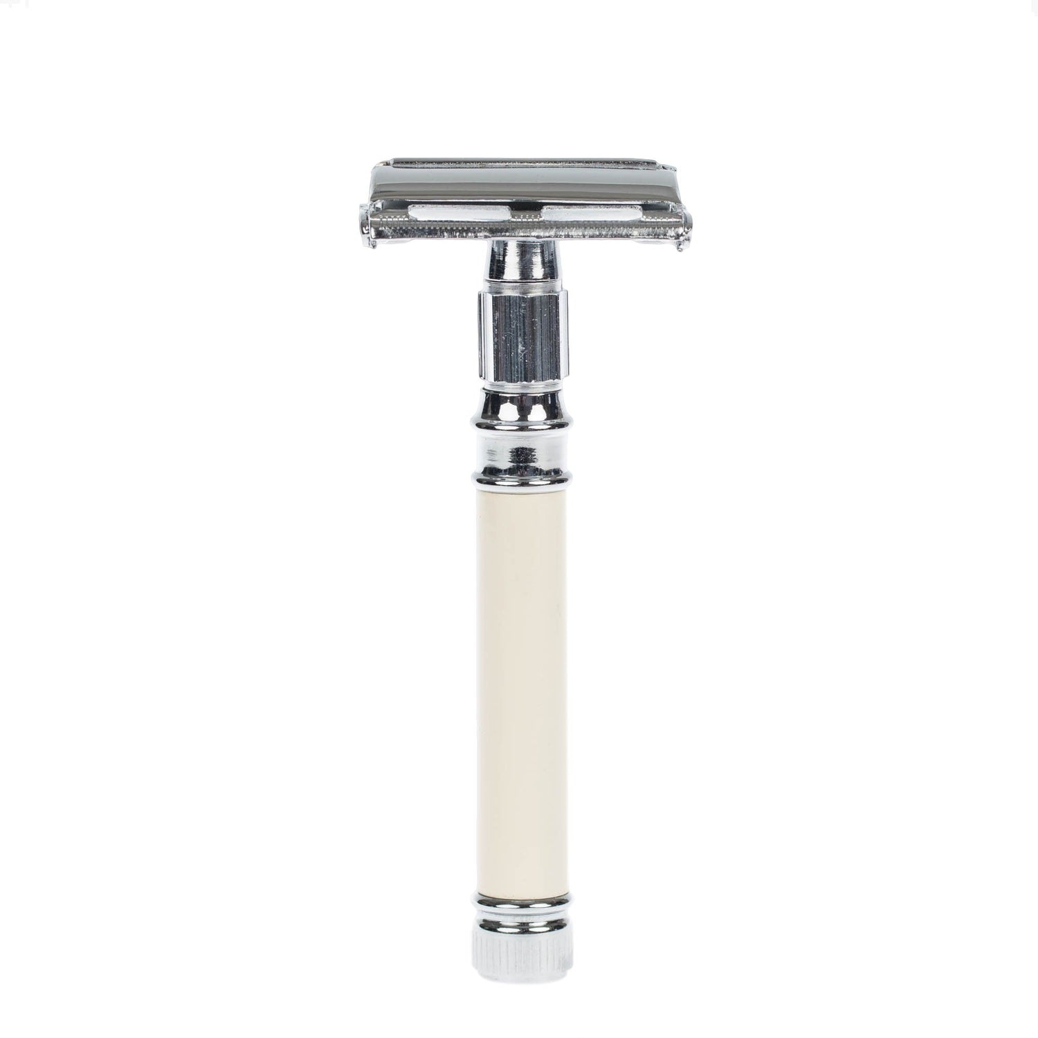 Fendrihan Butterfly Safety Razor, Faux Ivory Handle Double Edge Safety Razor Fendrihan