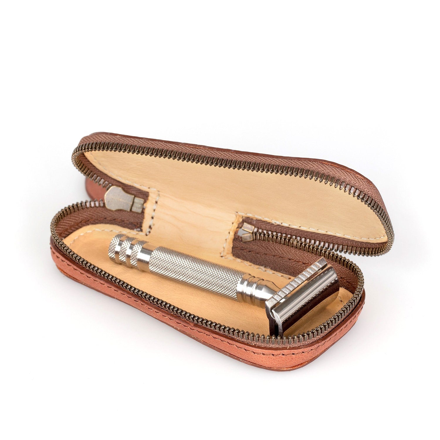 Fendrihan Leather Zip Safety Razor Case by Ruitertassen and Fendrihan Stainless Steel Razor, Save $10 Leather Razor Case Fendrihan